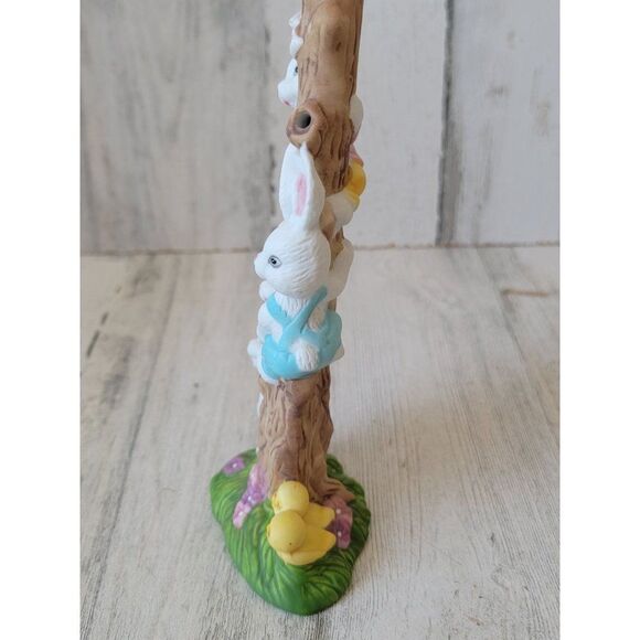 E.U. Easter Bunny carrot tree Ceramic figure chick family spring - Picture 7 of 12